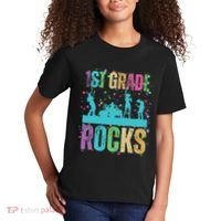 School Rocks Back To School Rockin 1st Grade Rocks Kids T-Shirt thumb 2