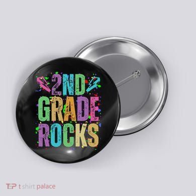 School Rocks Back To School Rockin 2nd Grade Rocks Button