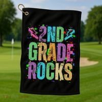 School Rocks Back To School Rockin 2nd Grade Rocks Golf Towel thumb 1