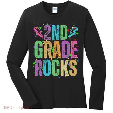 School Rocks Back To School Rockin 2nd Grade Rocks Women's Long Sleeve Shirt