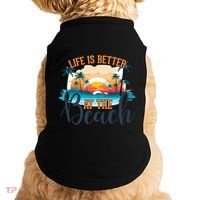 Summer Retro Beach Vibes Graphic Doggie Tank thumb 0