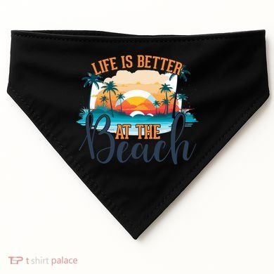 Summer Retro Beach Vibes Graphic USA-Made Doggie Bandana