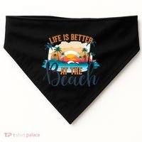 Summer Retro Beach Vibes Graphic USA-Made Doggie Bandana thumb 0