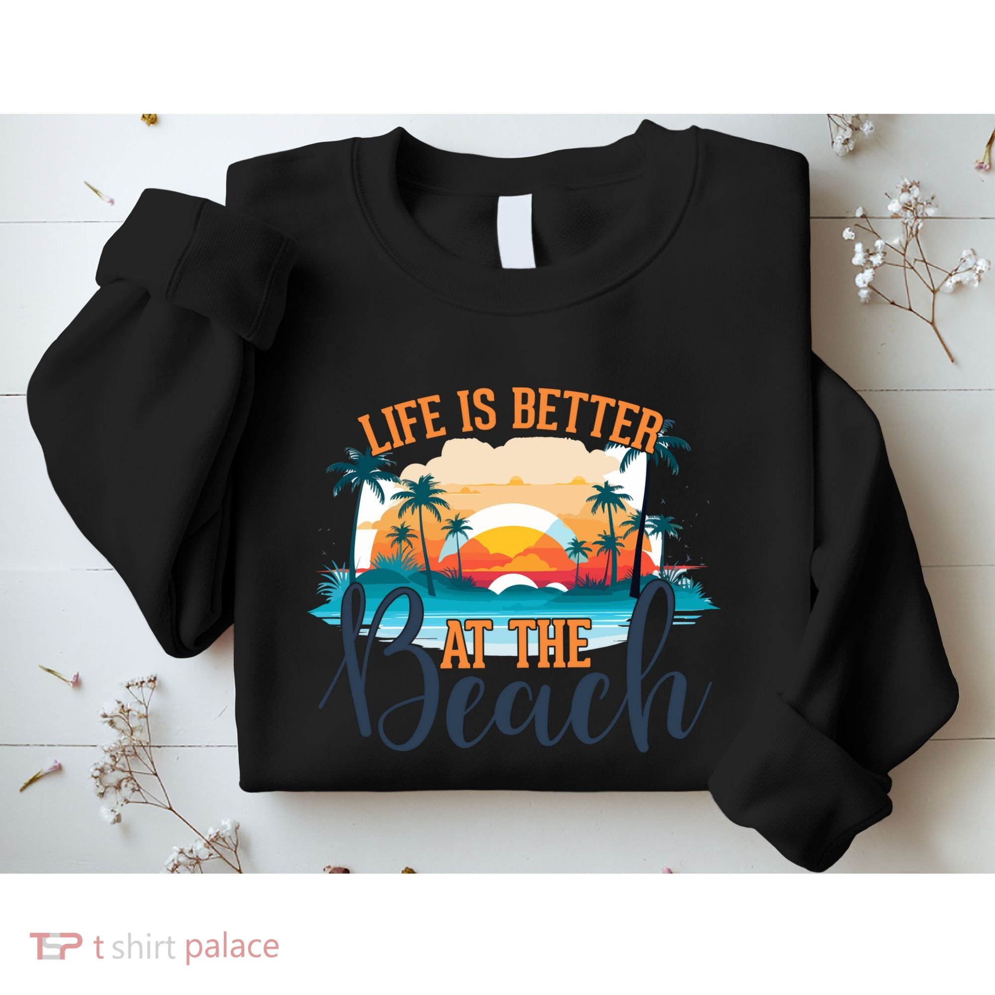 Summer Retro Beach Vibes Graphic Sweatshirt