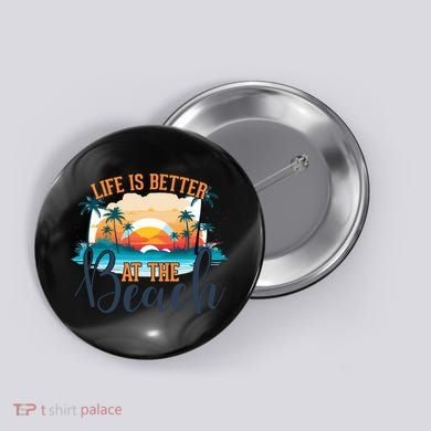 Summer Retro Beach Vibes Graphic Button