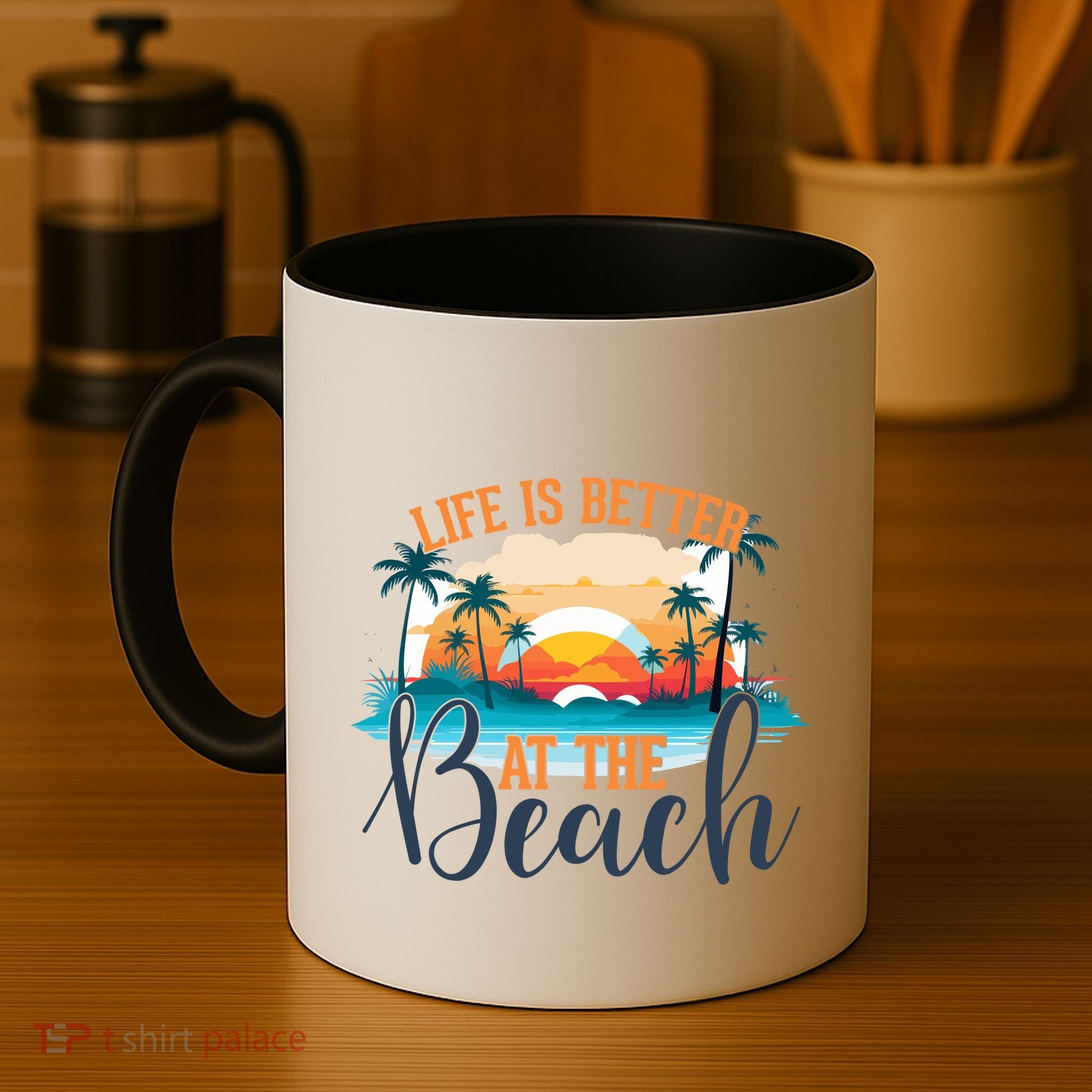 Summer Retro Beach Vibes Graphic Coffee Mug