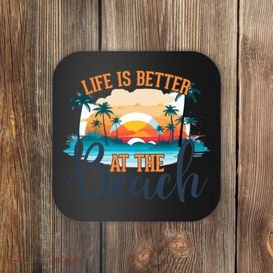 Summer Retro Beach Vibes Graphic Coaster