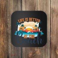 Summer Retro Beach Vibes Graphic Coaster thumb 0