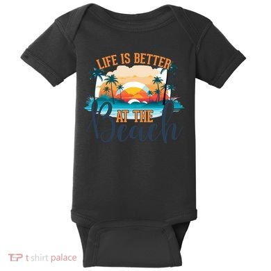 Summer Retro Beach Vibes Graphic Baby Bodysuit