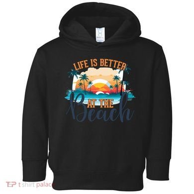 Summer Retro Beach Vibes Graphic Toddler Hoodie