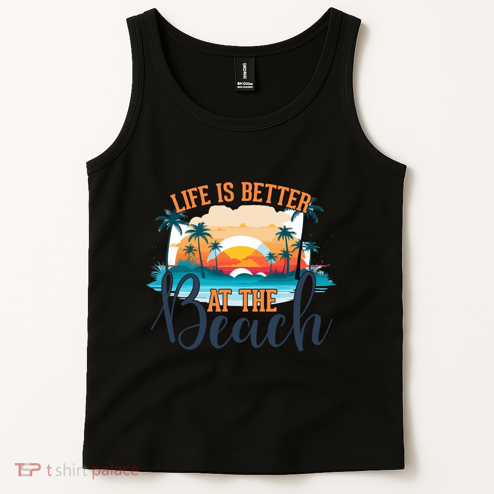 Summer Retro Beach Vibes Graphic Tank Top