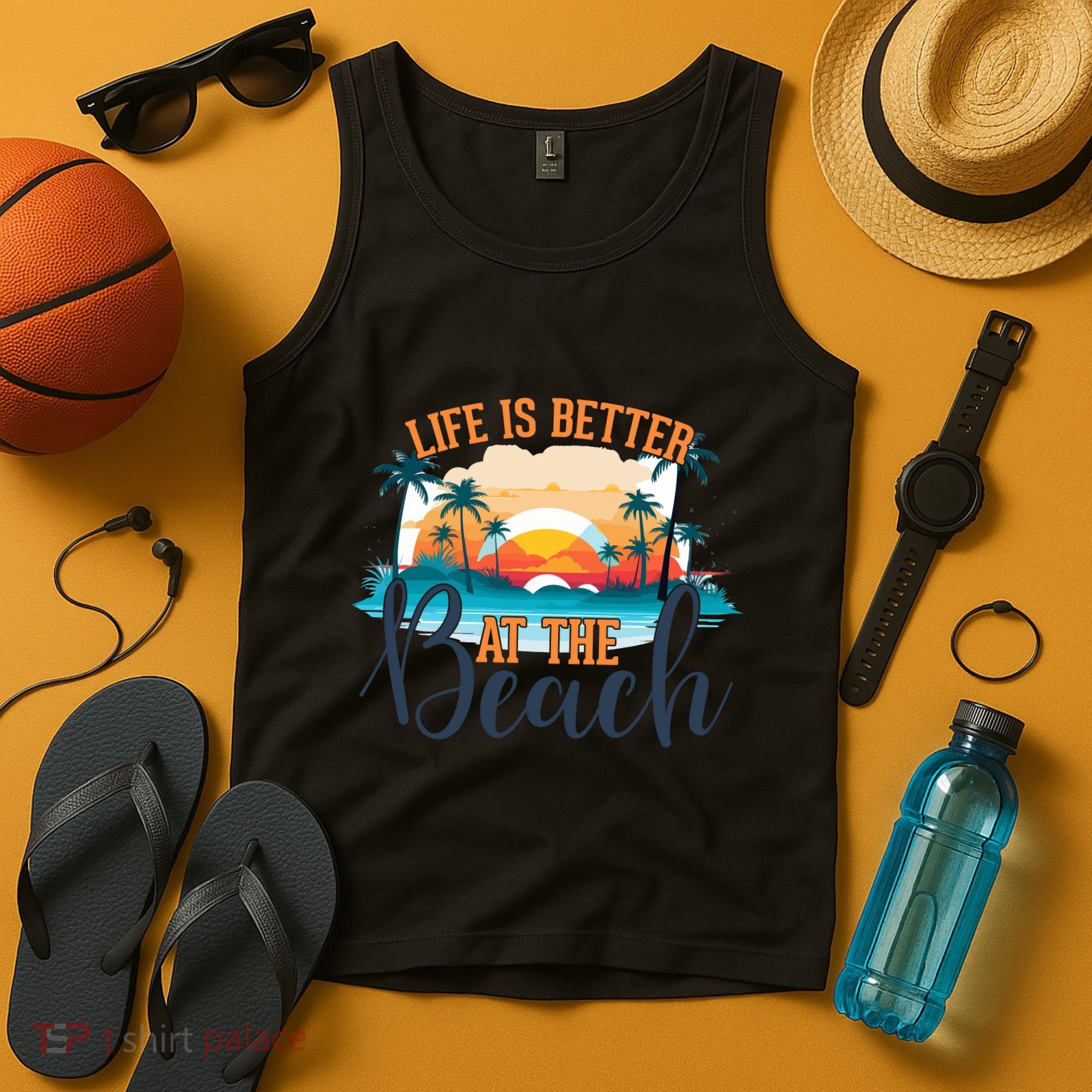 Summer Retro Beach Vibes Graphic Tank Top