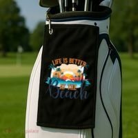 Summer Retro Beach Vibes Graphic Golf Towel thumb 2
