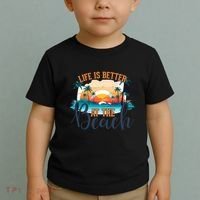 Summer Retro Beach Vibes Graphic Toddler T-Shirt thumb 2
