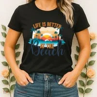 Summer Retro Beach Vibes Graphic Women's T-Shirt thumb 2