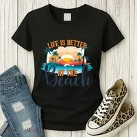 Summer Retro Beach Vibes Graphic Women's T-Shirt thumb 3