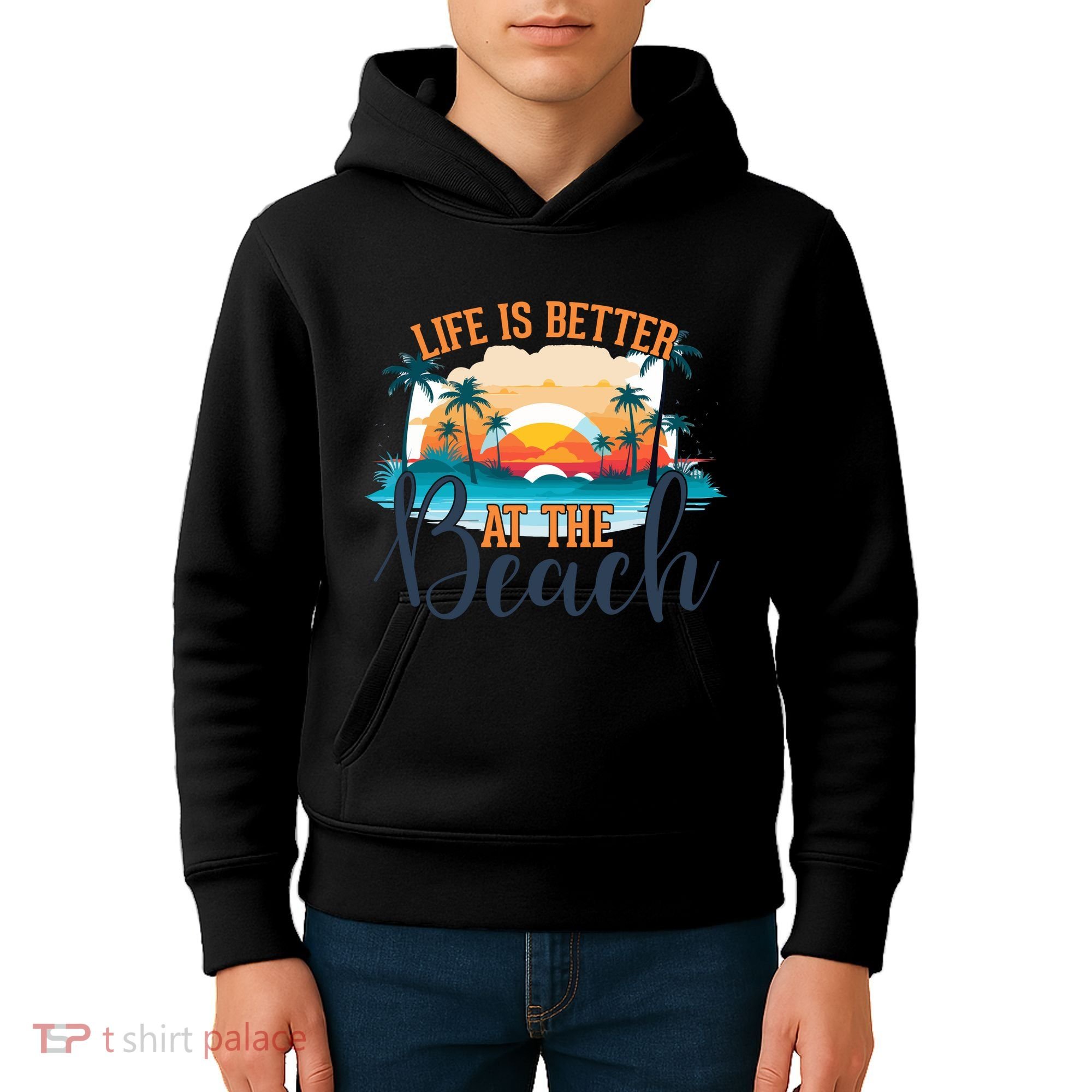 Summer Retro Beach Vibes Graphic Kids Hoodie
