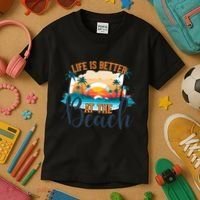 Summer Retro Beach Vibes Graphic Kids T-Shirt thumb 3