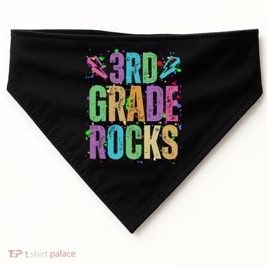 School Rocks Back To School Rockin 3rd Grade Rocks USA-Made Doggie Bandana