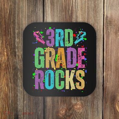 School Rocks Back To School Rockin 3rd Grade Rocks Coaster