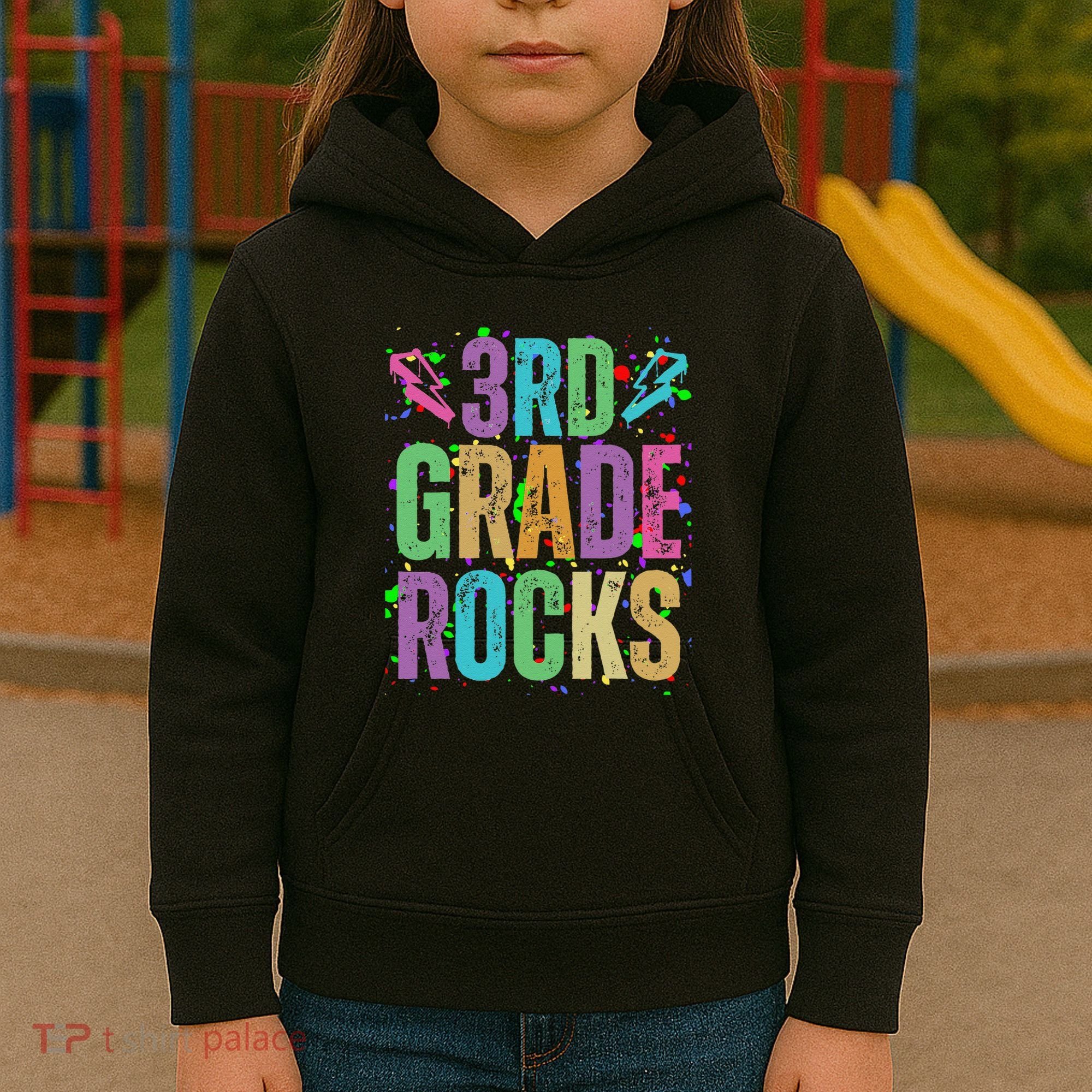 School Rocks Back To School Rockin 3rd Grade Rocks Kids Hoodie