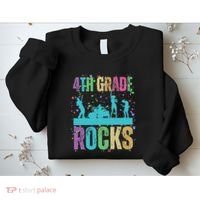 School Rocks Back To School Rockin 4th Grade Rocks Sweatshirt thumb 2