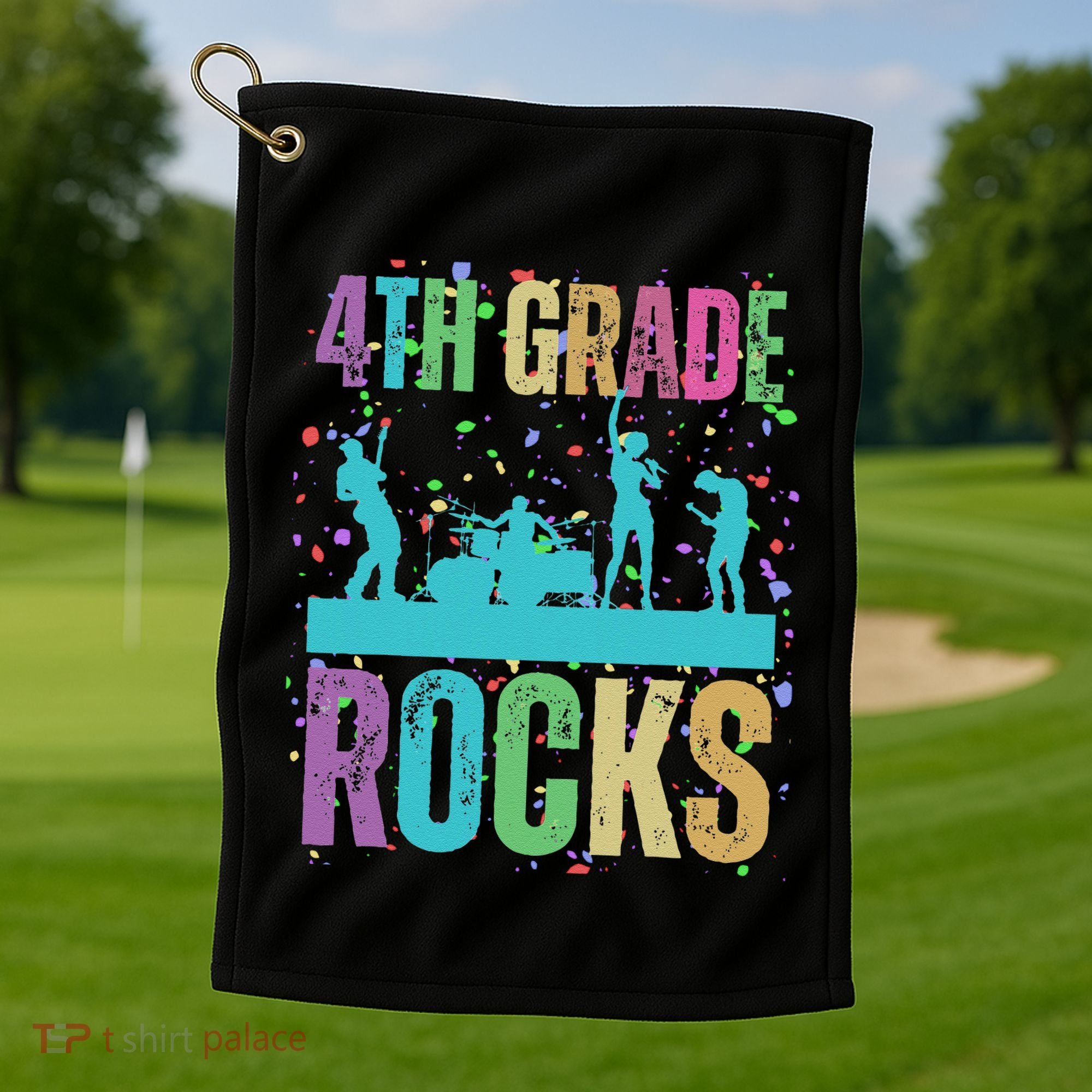 School Rocks Back To School Rockin 4th Grade Rocks Golf Towel