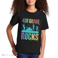 School Rocks Back To School Rockin 4th Grade Rocks Kids T-Shirt thumb 2