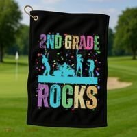 School Rocks Back To School Rockin 2nd Grade Rocks Golf Towel thumb 1