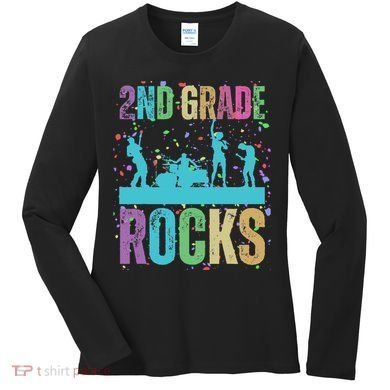 School Rocks Back To School Rockin 2nd Grade Rocks Women's Long Sleeve Shirt