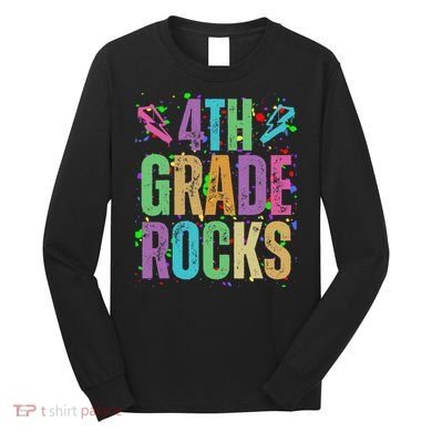School Rocks Back To School Rockin 4th Grade Rocks Long Sleeve Shirt
