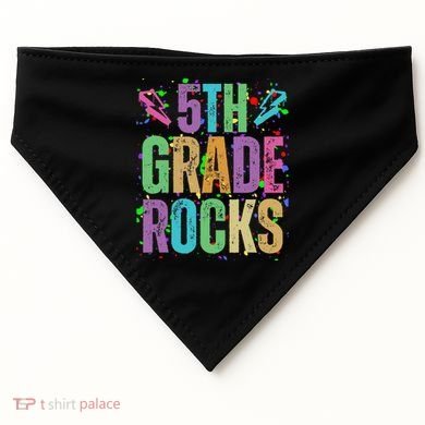 School Rocks Back To School Rockin 5th Grade Rocks USA-Made Doggie Bandana