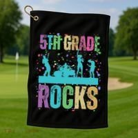 School Rocks Back To School Rockin 5th Grade Rocks Golf Towel thumb 1