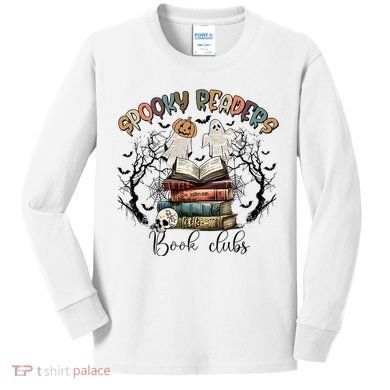 Spooky Readers Book Clubs Kids Long Sleeve Shirt