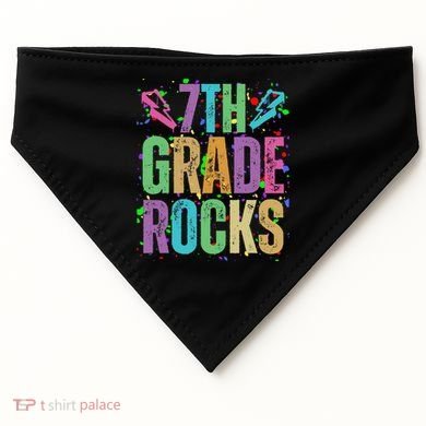 School Rocks Back To School Rockin 7th Grade Rocks USA-Made Doggie Bandana