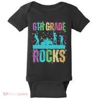 School Rocks Back To School Rockin 6th Grade Rocks Baby Bodysuit thumb 0
