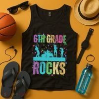 School Rocks Back To School Rockin 6th Grade Rocks Tank Top thumb 4