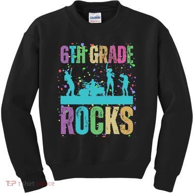 School Rocks Back To School Rockin 6th Grade Rocks Kids Sweatshirt