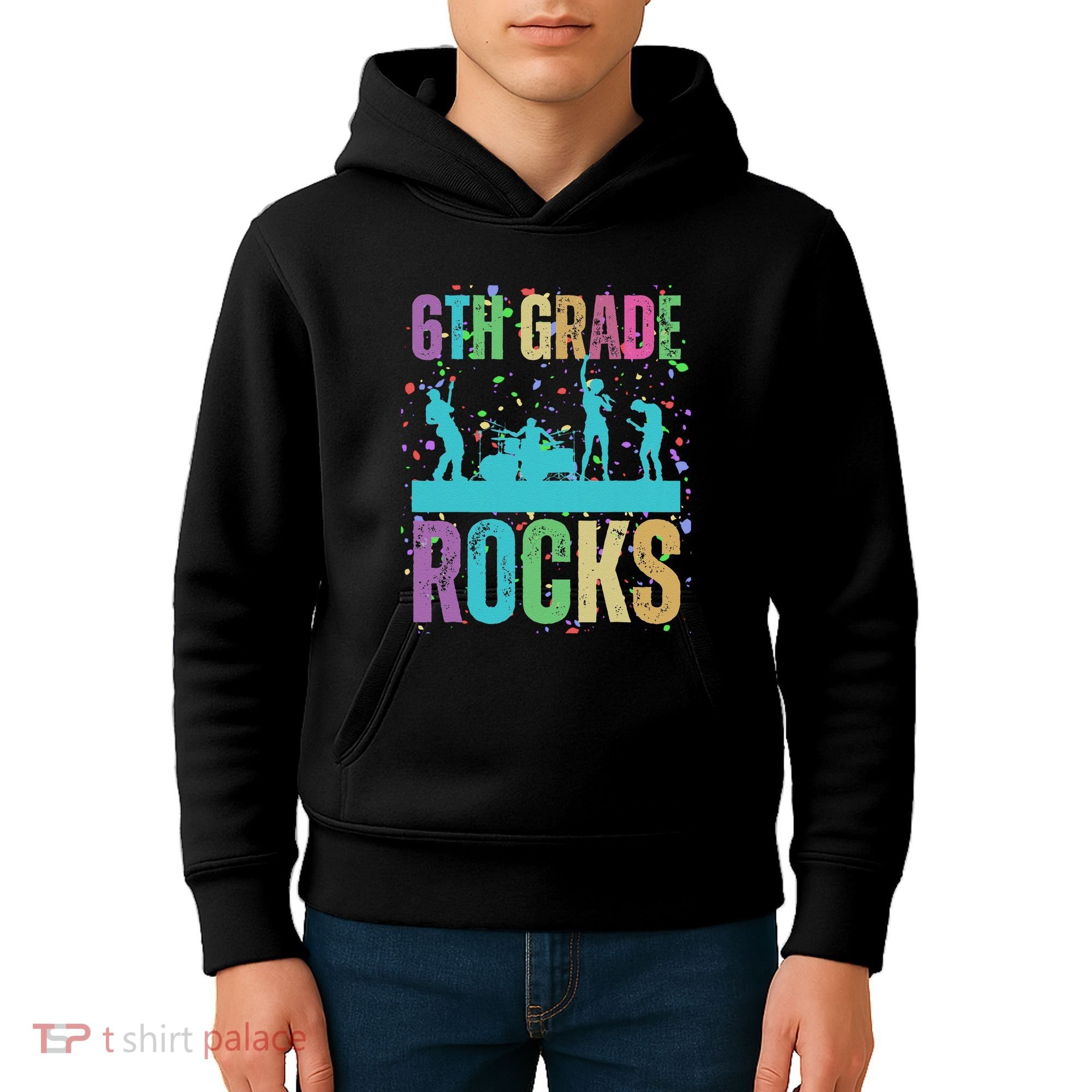School Rocks Back To School Rockin 6th Grade Rocks Kids Hoodie