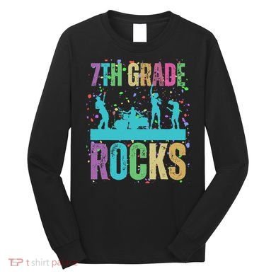 School Rocks Back To School Rockin 7th Grade Rocks Long Sleeve Shirt