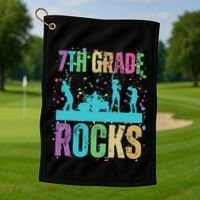 School Rocks Back To School Rockin 7th Grade Rocks Golf Towel thumb 1