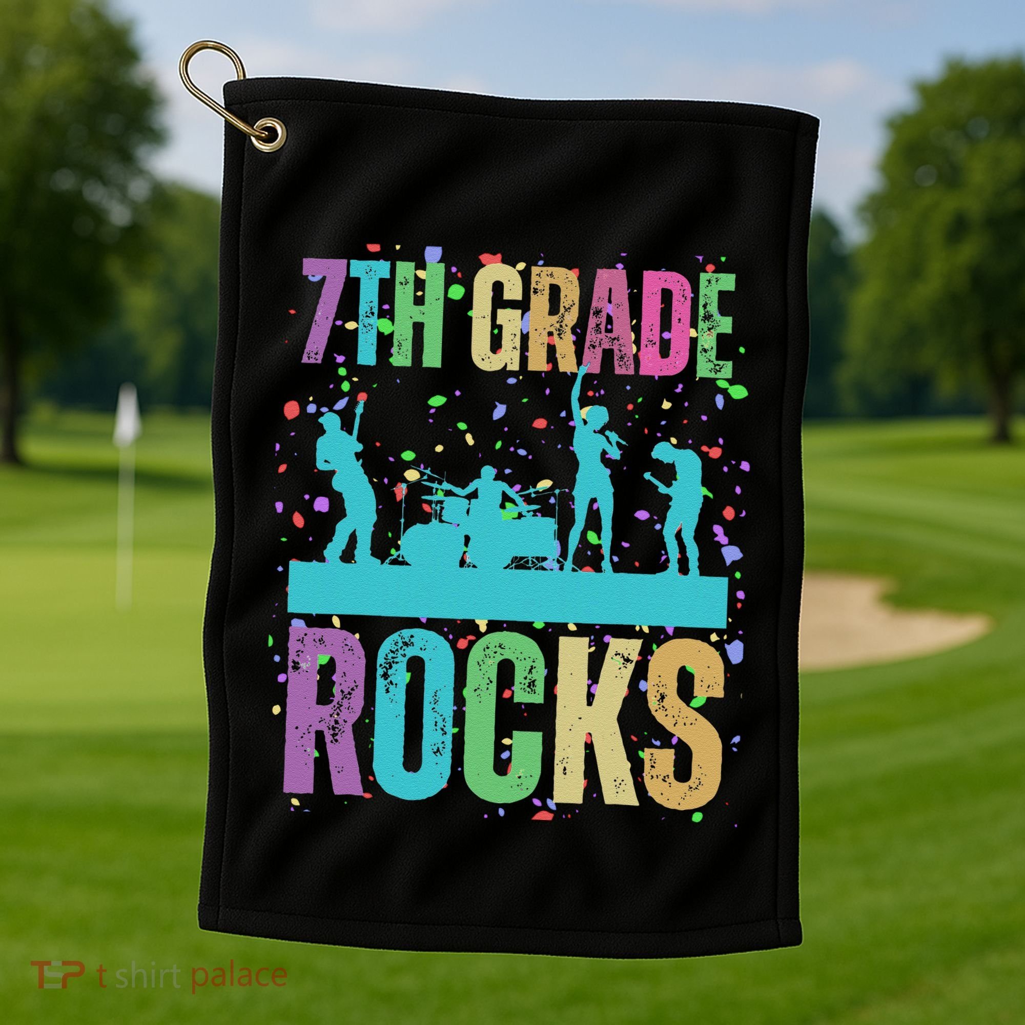 School Rocks Back To School Rockin 7th Grade Rocks Golf Towel