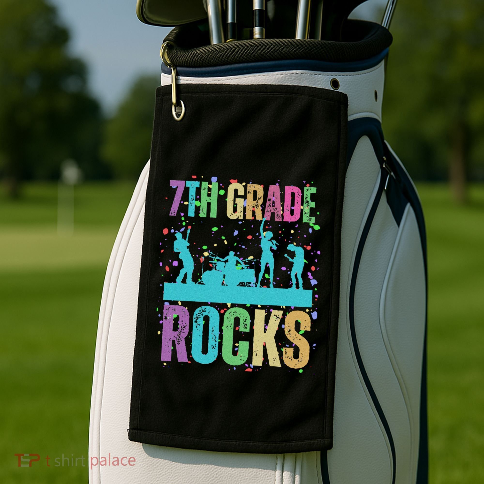 School Rocks Back To School Rockin 7th Grade Rocks Golf Towel