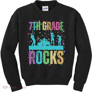 School Rocks Back To School Rockin 7th Grade Rocks Kids Sweatshirt