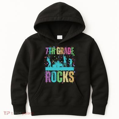 School Rocks Back To School Rockin 7th Grade Rocks Kids Hoodie