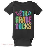 School Rocks Back To School Rockin 9th Grade Rocks Baby Bodysuit thumb 0