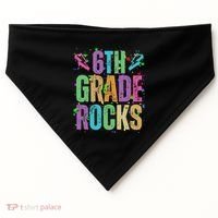 School Rocks Back To School Rockin 6th Grade Rocks USA-Made Doggie Bandana thumb 0