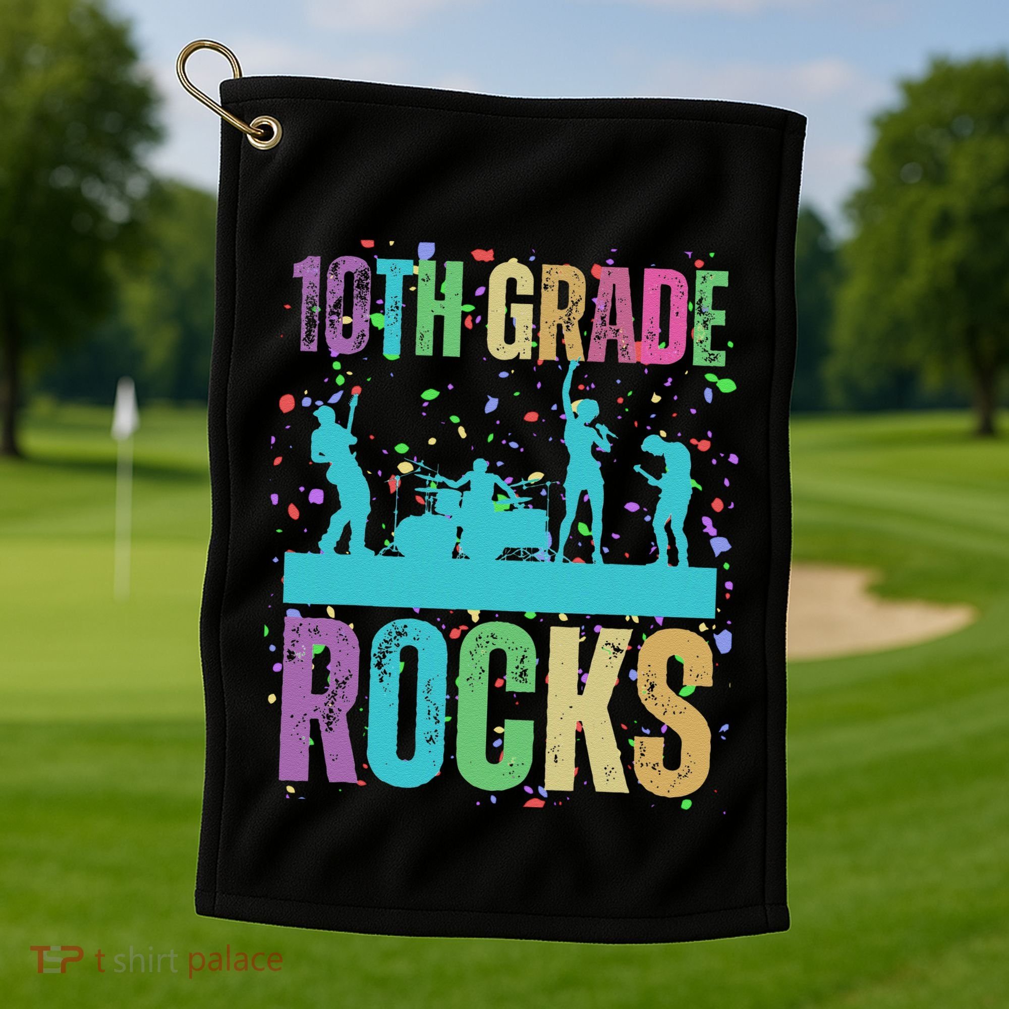 School Rocks Back To School Rockin 10th Grade Rocks Golf Towel