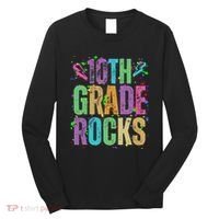 School Rocks Back To School Rockin 10th Grade Rocks Long Sleeve Shirt thumb 0