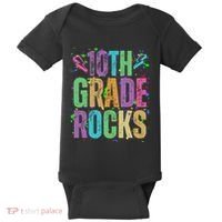 School Rocks Back To School Rockin 10th Grade Rocks Baby Bodysuit thumb 0